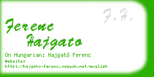 ferenc hajgato business card